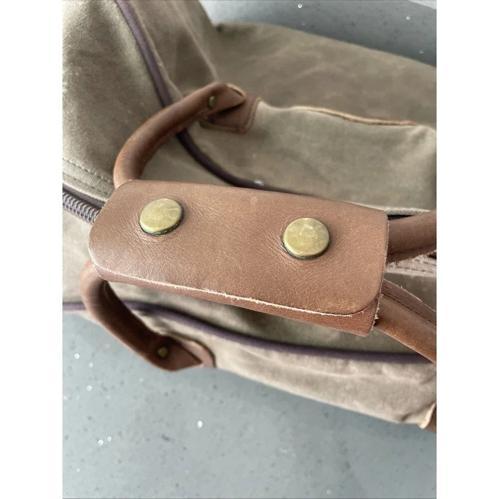 Frost River Canvas Duffle Bag Waxed Leather Straps Duluth Minnesota Brown